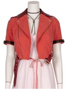 Final Fantasy VII Remake Aerith Gainsborough Halloween Cosplay Costume Red Jacket