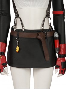 Final Fantasy VII Remake Tifa Lockhart Halloween Cosplay Costume Black Skirt And Small Yellow Duck Ornament