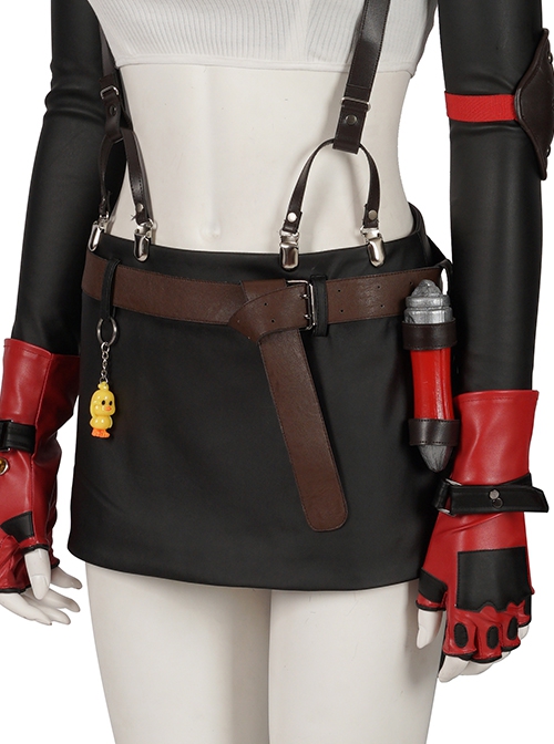 Final Fantasy VII Remake Tifa Lockhart Halloween Cosplay Costume Black Skirt And Small Yellow Duck Ornament