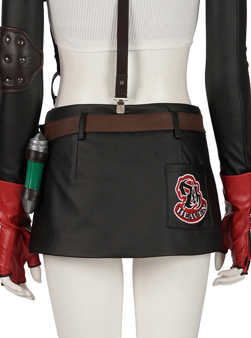 Final Fantasy VII Remake Tifa Lockhart Halloween Cosplay Costume Black Skirt And Small Yellow Duck Ornament
