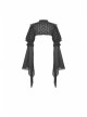 Black Shiny Fabric Puff Long Sleeve Gothic Shoulder Cape