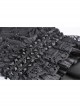 Black Shiny Fabric Puff Long Sleeve Gothic Shoulder Cape