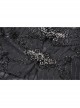 Black Shiny Fabric Puff Long Sleeve Gothic Shoulder Cape