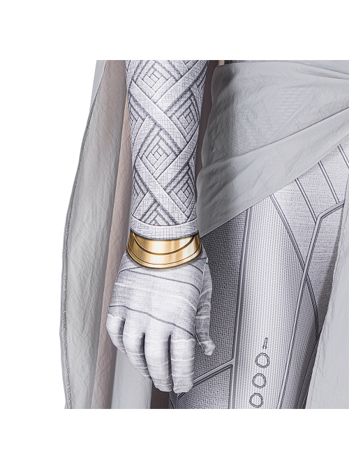 TV Drama Moon Knight Marc Spector White Bodysuit Suit Halloween Cosplay Costume Set