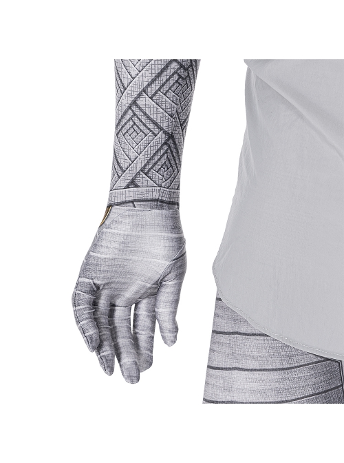 TV Drama Moon Knight Marc Spector White Bodysuit Suit Halloween Cosplay Costume Set