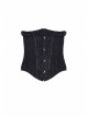 Black Frill Gothic Four Buttons Tying Rope Corset