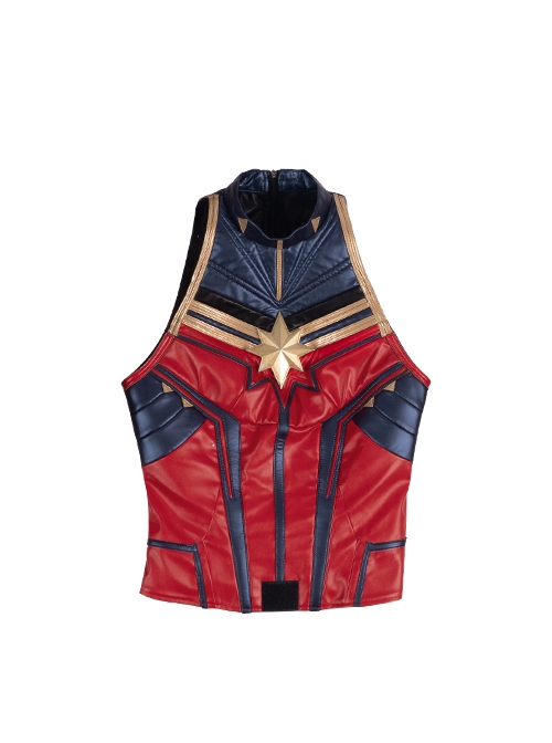The Avengers 4 Endgame Captain Marvel Carol Danvers Halloween Cosplay Costume Red Vest