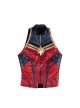The Avengers 4 Endgame Captain Marvel Carol Danvers Halloween Cosplay Costume Red Vest