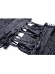 Gothic Lolita Black Lace Frill Victorian Five Buttons Corset
