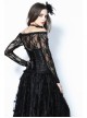 Gothic Lolita Black Lace Frill Victorian Five Buttons Corset