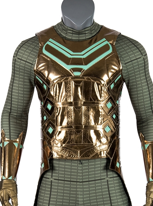 Spider-Man Far From Home Mysterio Battle Suit Halloween Cosplay Costume Golden Vest