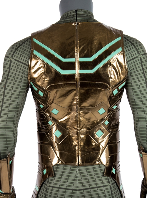 Spider-Man Far From Home Mysterio Battle Suit Halloween Cosplay Costume Golden Vest