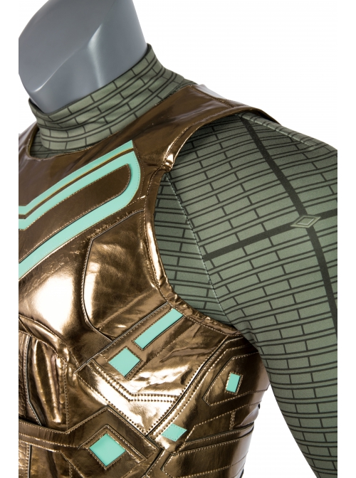 Spider-Man Far From Home Mysterio Battle Suit Halloween Cosplay Costume Golden Vest