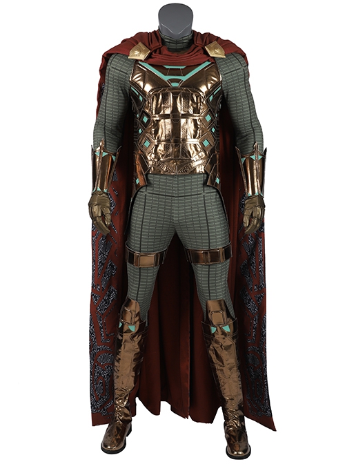 Spider-Man Far From Home Mysterio Battle Suit Halloween Cosplay Costume Golden Vest