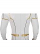 The Flash Season 5 Godspeed August Heart White Battle Suit Halloween Cosplay Costume White Bodysuit