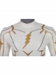 The Flash Season 5 Godspeed August Heart White Battle Suit Halloween Cosplay Costume White Bodysuit