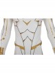The Flash Season 5 Godspeed August Heart White Battle Suit Halloween Cosplay Costume White Bodysuit