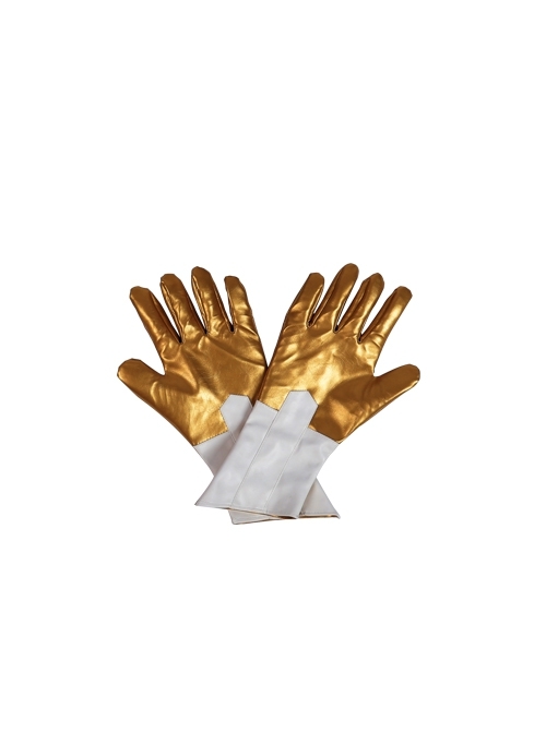 The Flash Season 5 Godspeed August Heart White Battle Suit Halloween Cosplay Accessories Golden Gloves