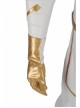 The Flash Season 5 Godspeed August Heart White Battle Suit Halloween Cosplay Accessories Golden Gloves