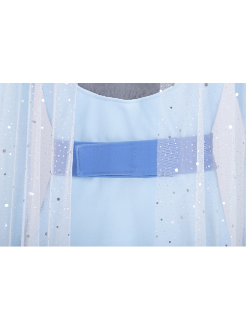 Frozen 2 Elsa Blue Dress Suit Halloween Cosplay Costume Blue Gradient Outerwear