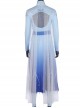 Frozen 2 Elsa Blue Dress Suit Halloween Cosplay Costume Blue Gradient Outerwear