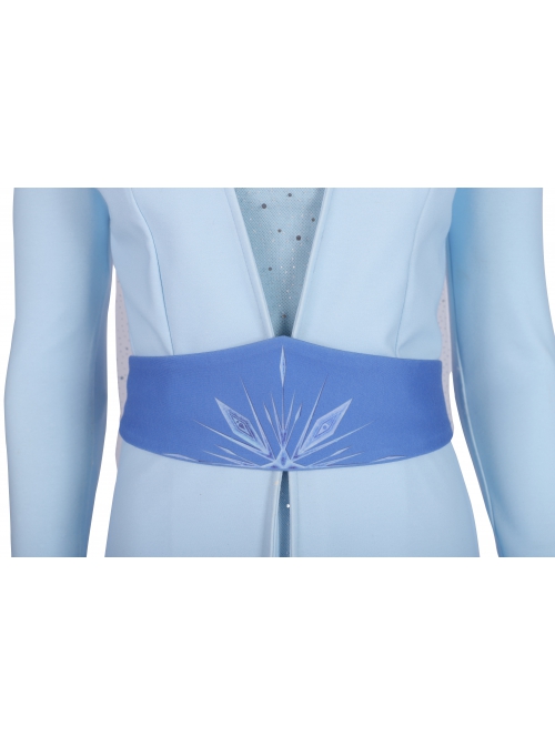 Frozen 2 Elsa Blue Dress Suit Halloween Cosplay Costume Blue Gradient Outerwear