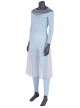 Frozen 2 Elsa Blue Dress Suit Halloween Cosplay Costume Blue Dress