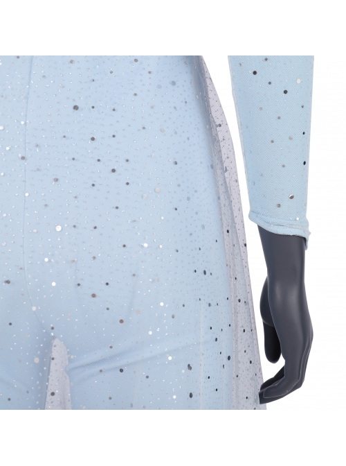 Frozen 2 Elsa Blue Dress Suit Halloween Cosplay Costume Blue Dress