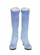 Frozen 2 Elsa Blue Dress Suit Halloween Cosplay Accessories Blue Gradient Boots