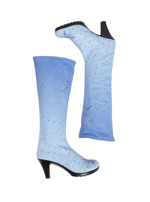 Frozen 2 Elsa Blue Dress Suit Halloween Cosplay Accessories Blue Gradient Boots