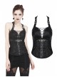 Gothic Black Jacquard Pattern Backless Tie-up Corset