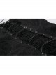 Gothic Black Jacquard Pattern Backless Tie-up Corset