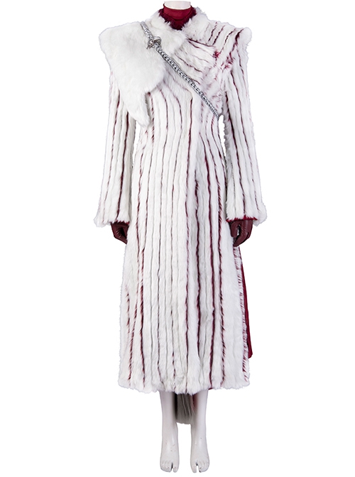 Game Of Thrones Season 8 Daenerys Targaryen Stormborn Dragon Mother Plush Coat Suit Halloween Cosplay Costume Plush Coat