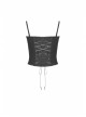 Black Punk Metal Buckle Tie-up Bust Sling Corset