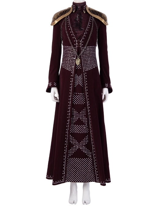 Game Of Thrones Season 8 Cersei Lannister Halloween Cosplay Costume Red Coat