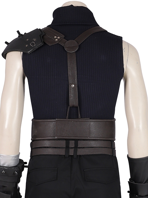 Final Fantasy VII Remake Cloud Strife Dark Blue Version Halloween Cosplay Costume Dark Blue Vest