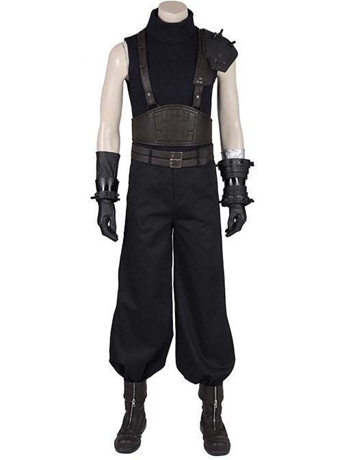 Final Fantasy VII Remake Cloud Strife Dark Blue Version Halloween Cosplay Costume Dark Blue Vest