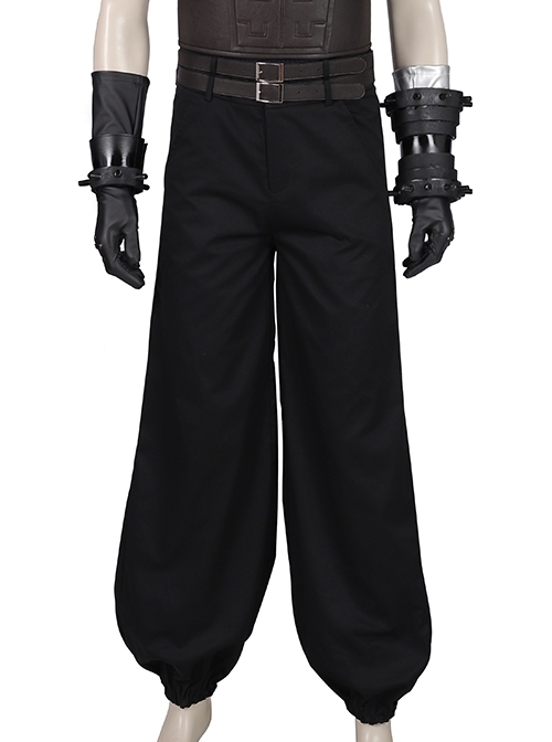 Final Fantasy VII Remake Cloud Strife Dark Blue Version Halloween Cosplay Costume Black Trousers