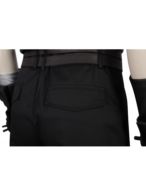 Final Fantasy VII Remake Cloud Strife Dark Blue Version Halloween Cosplay Costume Black Trousers