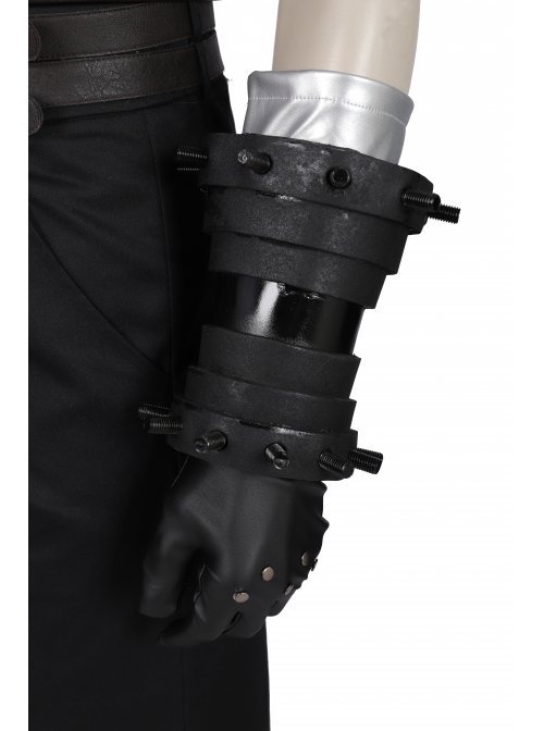 Final Fantasy VII Remake Cloud Strife Dark Blue Version Halloween Cosplay Accessories Black Wrist Guard Components And Gloves