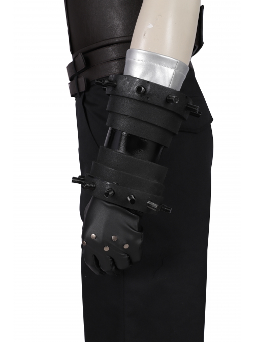 Final Fantasy VII Remake Cloud Strife Dark Blue Version Halloween Cosplay Accessories Black Wrist Guard Components And Gloves
