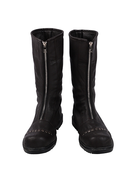 Final Fantasy VII Remake Cloud Strife Dark Blue Version Halloween Cosplay Accessories Black Brown Boots