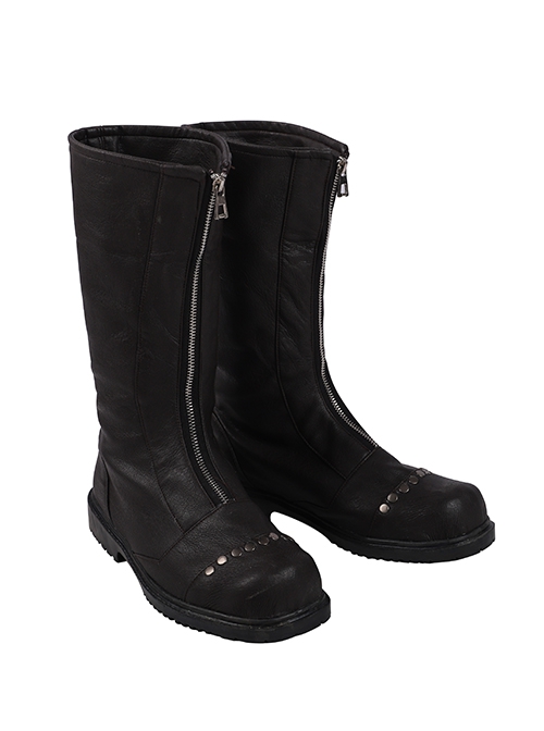 Final Fantasy VII Remake Cloud Strife Dark Blue Version Halloween Cosplay Accessories Black Brown Boots