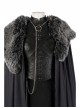 Game Of Thrones Season 8 Sansa Stark Winter Black Fur Collar Cloak Suit Halloween Cosplay Costume Black Cloak