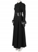 Game Of Thrones Season 8 Sansa Stark Winter Black Fur Collar Cloak Suit Halloween Cosplay Costume Black Long Dress