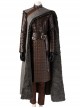 Game Of Thrones Season 8 Arya Stark Brown Leather Top Suit Halloween Cosplay Costume Gray Cloak