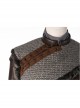 Game Of Thrones Season 8 Arya Stark Brown Leather Top Suit Halloween Cosplay Costume Gray Cloak