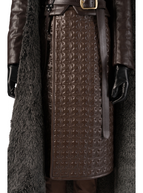 Game Of Thrones Season 8 Arya Stark Brown Leather Top Suit Halloween Cosplay Costume Brown Apron