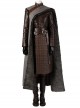 Game Of Thrones Season 8 Arya Stark Brown Leather Top Suit Halloween Cosplay Costume Brown Top