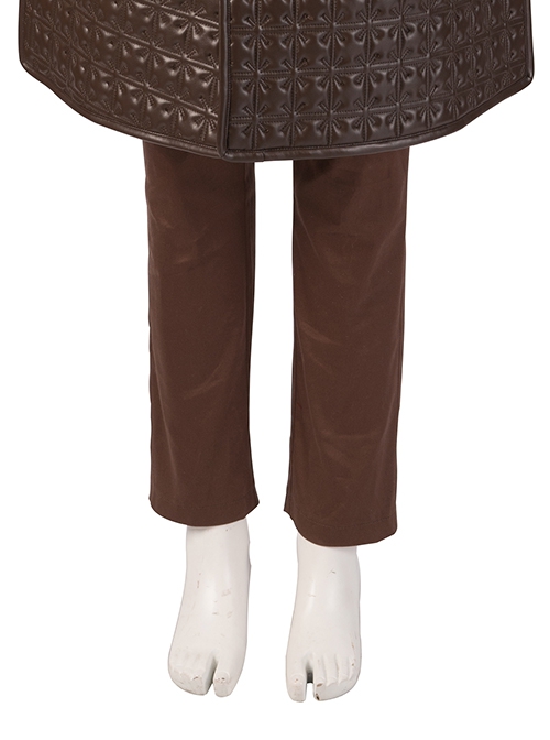Game Of Thrones Season 8 Arya Stark Brown Leather Top Suit Halloween Cosplay Costume Brown Trousers